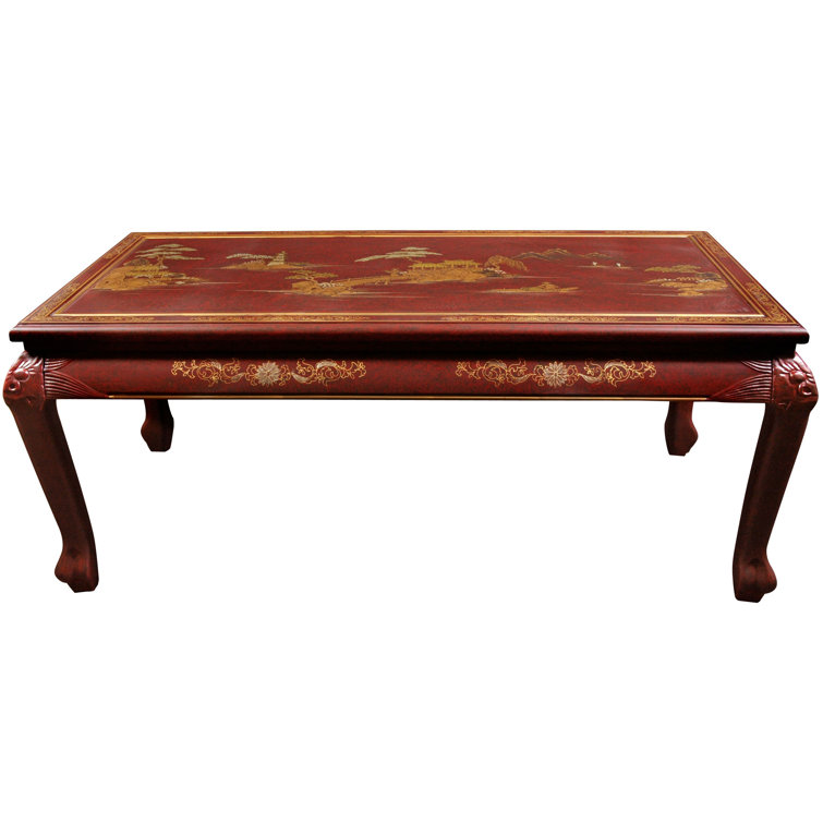Oriental Furniture Shirk Crackle Coffee Table with Claw Feet Wayfair